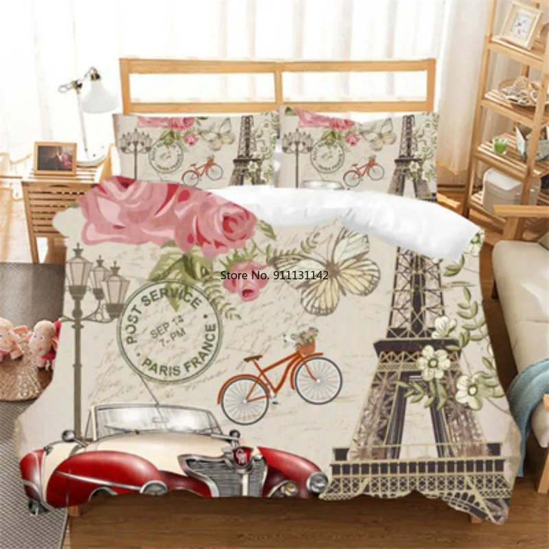 Модный пуховой чехол в Парижском Стиле с изображением Эйфелевой башни цветов