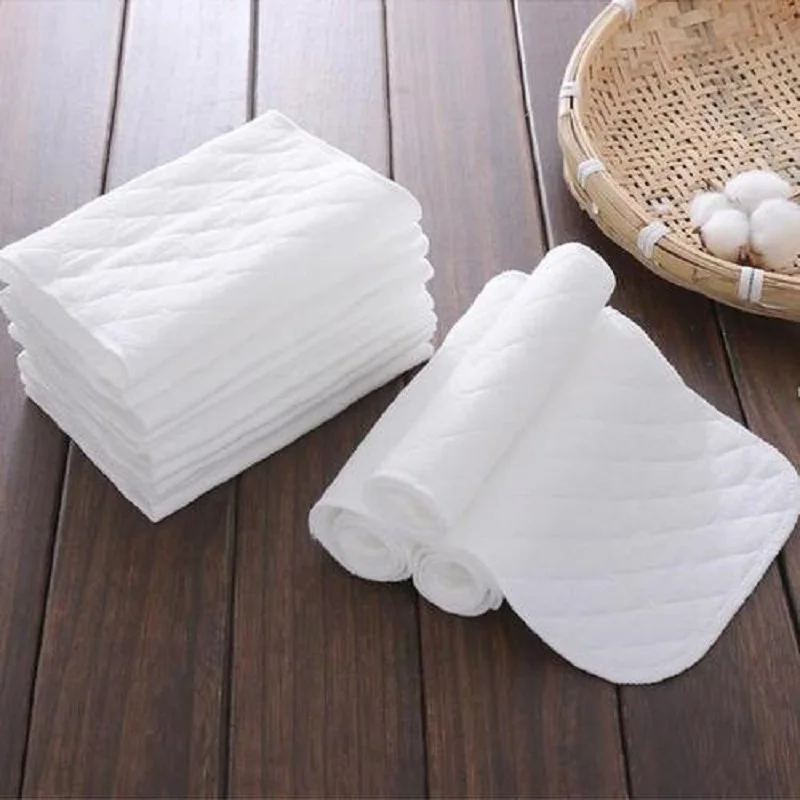 Многоразовые детские подгузники тканевые пеленки вставки 10 шт 3 слоя 100% хлопок |