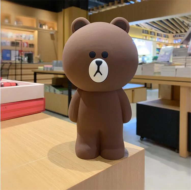 Мультяшный силиконовый чехол-карандаш Kawaii пенал коричневый Медведь Кролик 3D чехол-карандаш для школьных принадлежностей канцелярские подарки