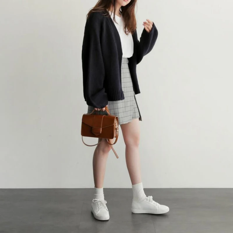 Autumn Winter Women Cardigan Casual Loose Knitted Solid Sweater Outwears Coat |