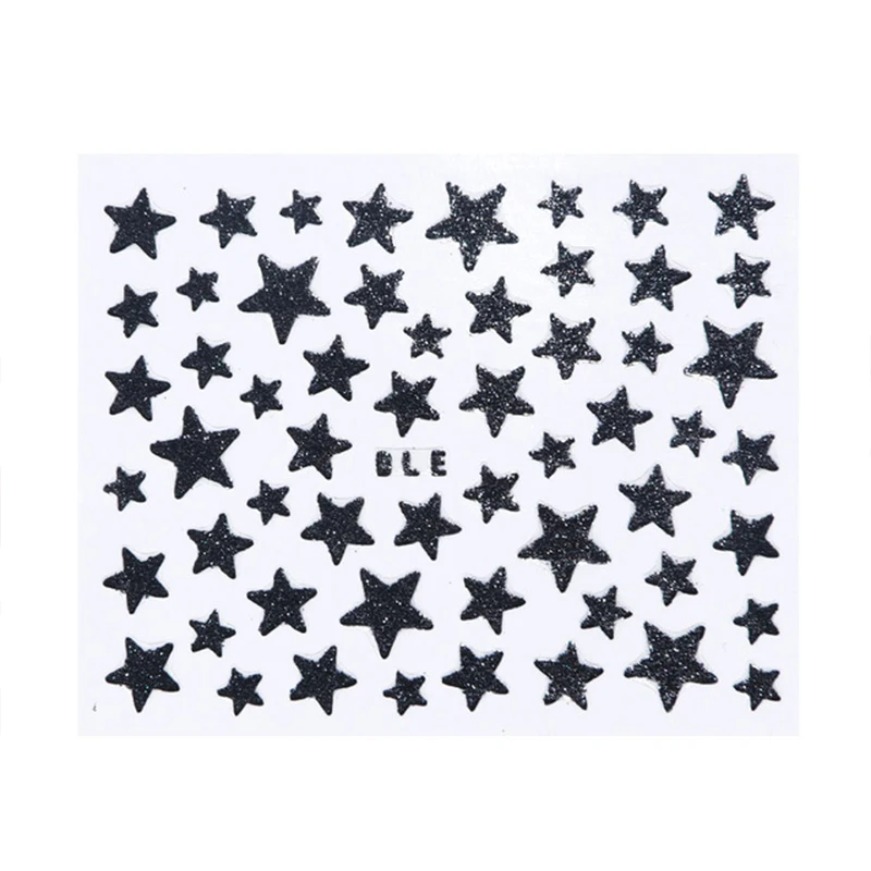 

9Pcs/Pack 3D Laser Star Glitter Effect Nail Art Decoration Water Transfer Sticker Decals Nail Accessories