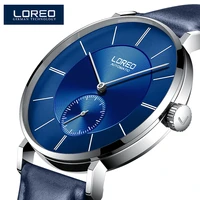 loreo 9211 stylish sport wrist watches unique design mechanical dial casual mens watches leather strap band relogio masculino
