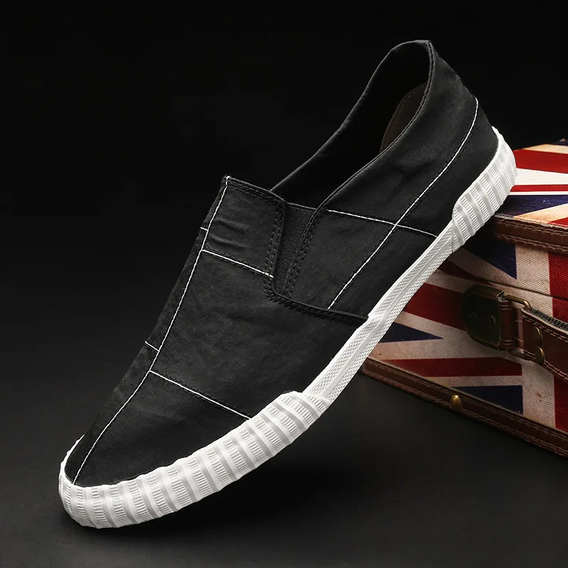 Модные кроссовки Винтажные мужские туфли из парусины Мужская повседневная обувь