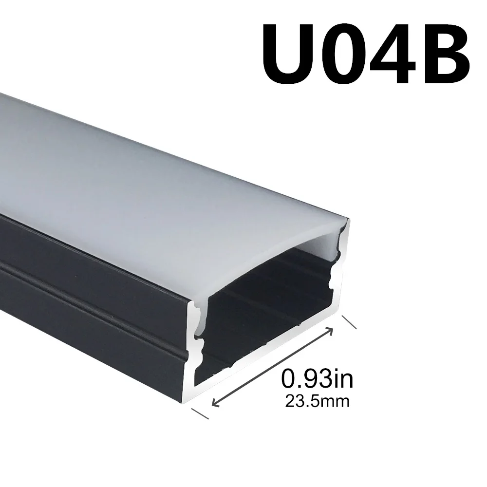 black 5 компл./лот 3.3ft/1 м черный 20 мм Алюминий светодиодный канал с молочной оболочкой, алюминиевый профиль штранг-прессования для Светодиодные ленты Установка - Испускаемый цвет: black