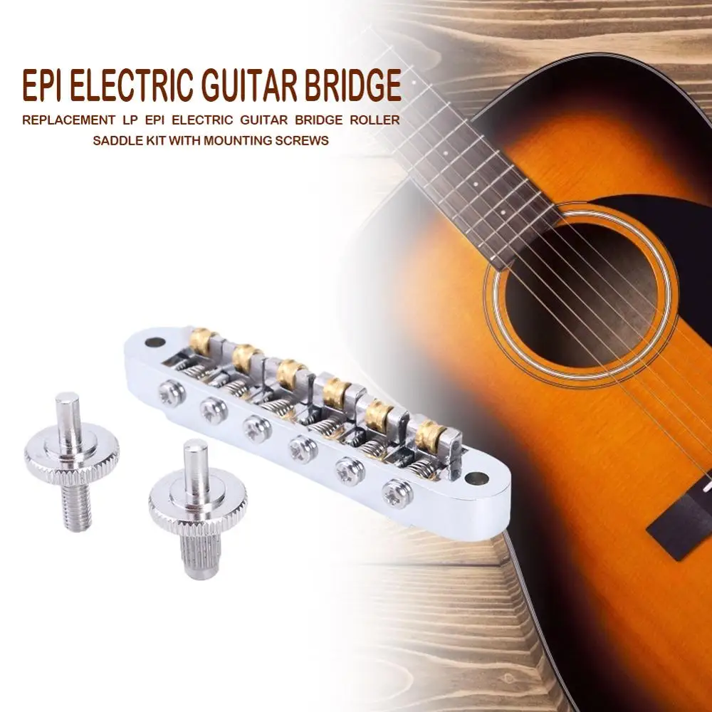 einstellbare tune o matic brücke roller sattel mit schrauben für lp epi elektrische gitarre instrumente gitarre gadgets silber free global s