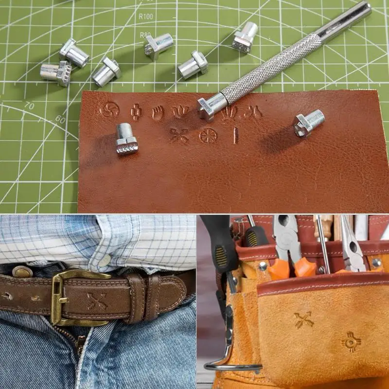 Инструмент для кожевенного ремесла штамп с символом из углеродистой стали набор