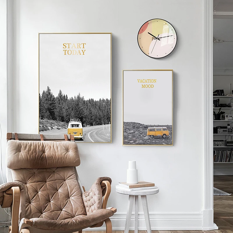 Настенная роспись в скандинавском стиле с природным пейзажем картина маслом