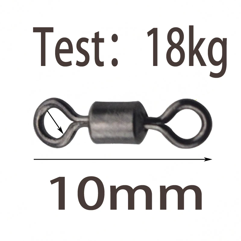 10mm 100 шт./лот шариковый Вертлюг Твердые кольца рыболовные соединители приманки рыболовные крючки, размер 2#-12# рыболовные снасти - Цвет: 10mm