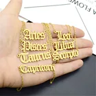 QIAMNI ожерелья со старыми английскими знаками Зодиака, ювелирные изделия на день рождения, 12 созвездий, буквы алфавита, именные ожерелья