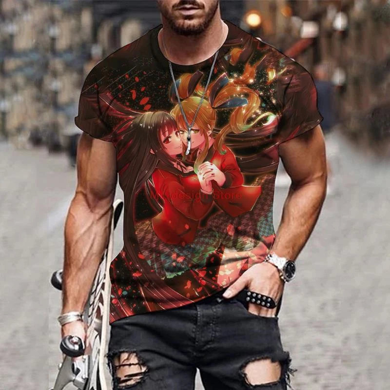 

Japanese anime men's T-shirt fashion street trend short-sleeved round neck blouse comics men's ultra-thin breathable large size