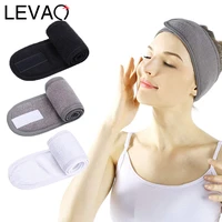levao solid color sport nylon fastener tape headband adjustable soft velvet headbands hair scarf band non slip makeup hairbands