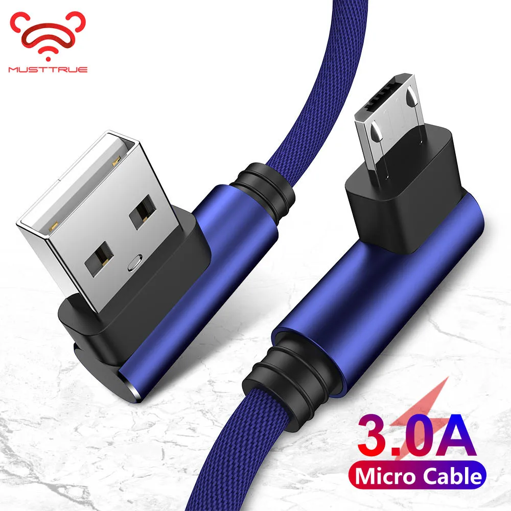 90 градусов Micro USB кабель для передачи данных провод быстрой зарядки для Xiaomi huawei samsung кабель для мобильного телефона MicroUSB шнур для зарядки