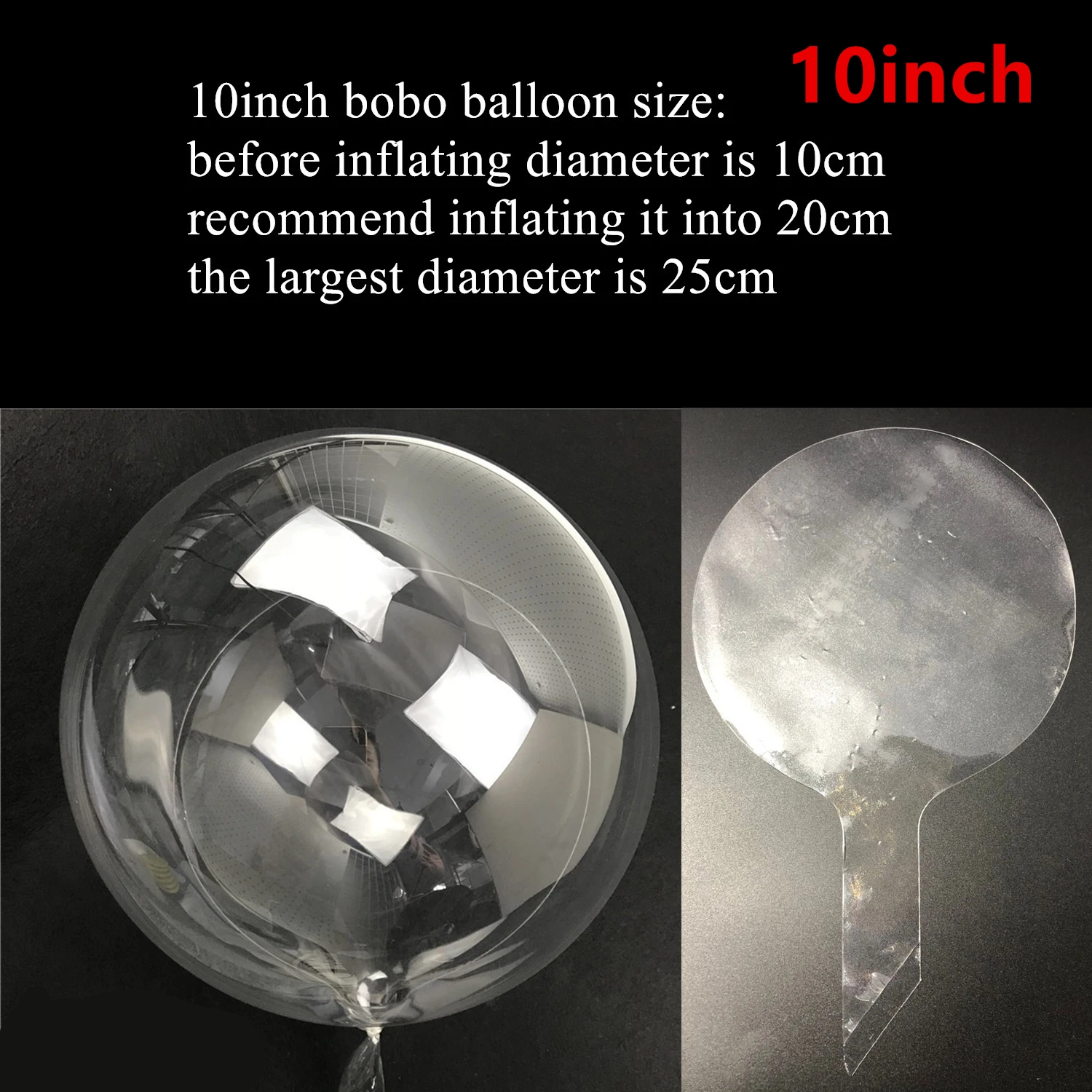 1pc 10inch Светодиодный воздушный шар Bobo, 3 м, светодиодный, ПВХ, прозрачный Гелиевый шар, для дня рождения, свадьбы, вечеринки, Декор, Рождественское украшение, подарок, детская игрушка - Цвет: 1pc 10inch
