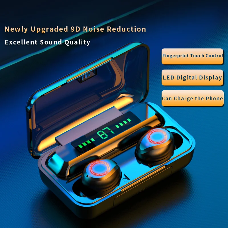 

Brand new F9 TWS Wireless Headphones Bluetooth5.0 earphone HiFi IPX7 Waterproof earbuds Touch Control Headset for sport