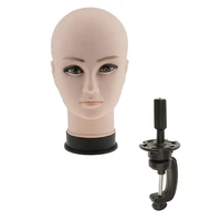 set of 2pieces cosmetology mannequin manikin display head doll with desk table clamp stand holder kit