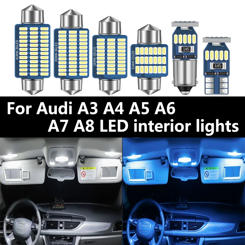 100% для Audi A3 8L 8V 8P A4 B5 B6 B7 B8 A5 A6 C5 C6 C7 A7 A8 D2 D3 Canbus Автомобильный светодиодный Интерьер