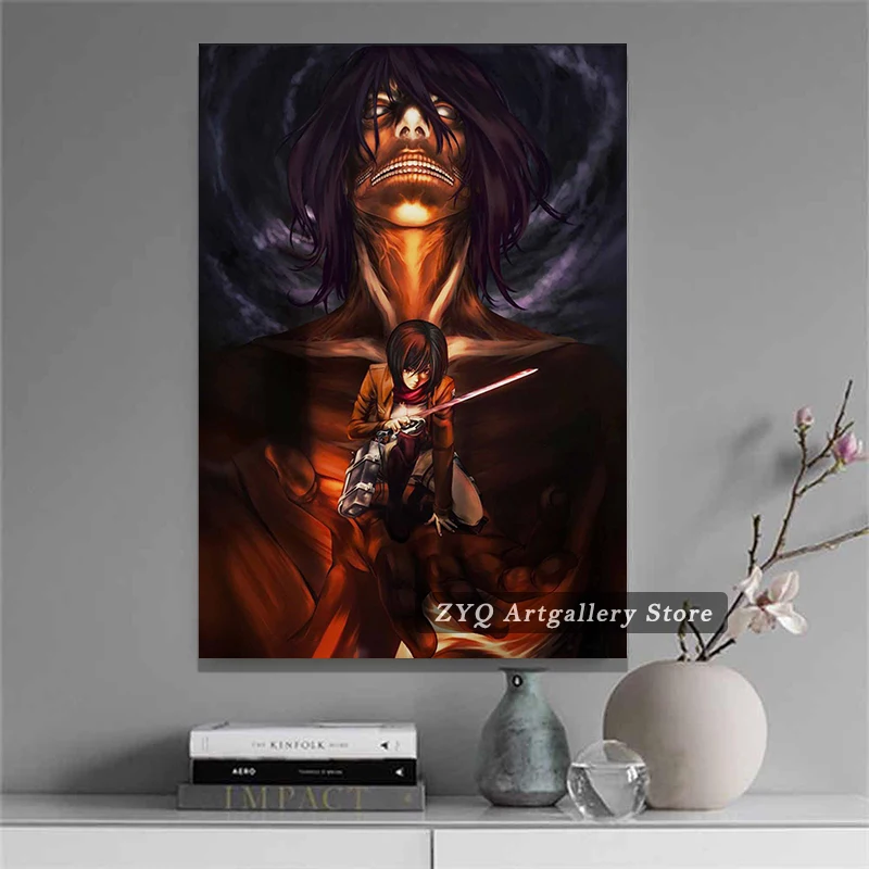 Японское аниме атака на Титанов Mikasa · постер Акерман декоративная живопись