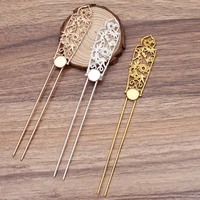 1pc 24x70mm handicrafts flower type copper hair forks sticks hair pin hairpin hair wear findings diy vintage jewelry accessories