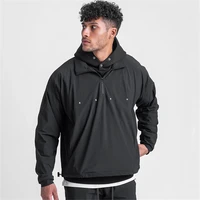 mens casual zipper collar quick dry hoodies sweatshirts autumn hoody gyms tracksuits brand clothing pullover hoodies men