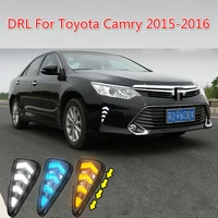 2pcs car accessories led daytime running light for toyota camry 2015 2016 drl cover fog lamp car styling external front fog lamp