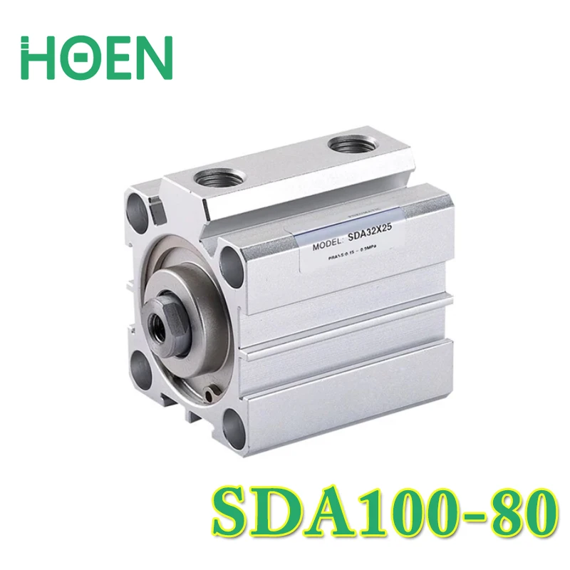 

SDA100-80 3/8" Port Size 100mm Bore 80mm Stroke Airtac type SDA series Pneumatic Compact Air Cylinder SDA100*80