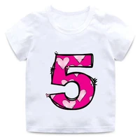 new kids happy birthday letters love cute print clothes boys and girls funny shirt children number 1 2 3 4 5 6 8 birthday gift