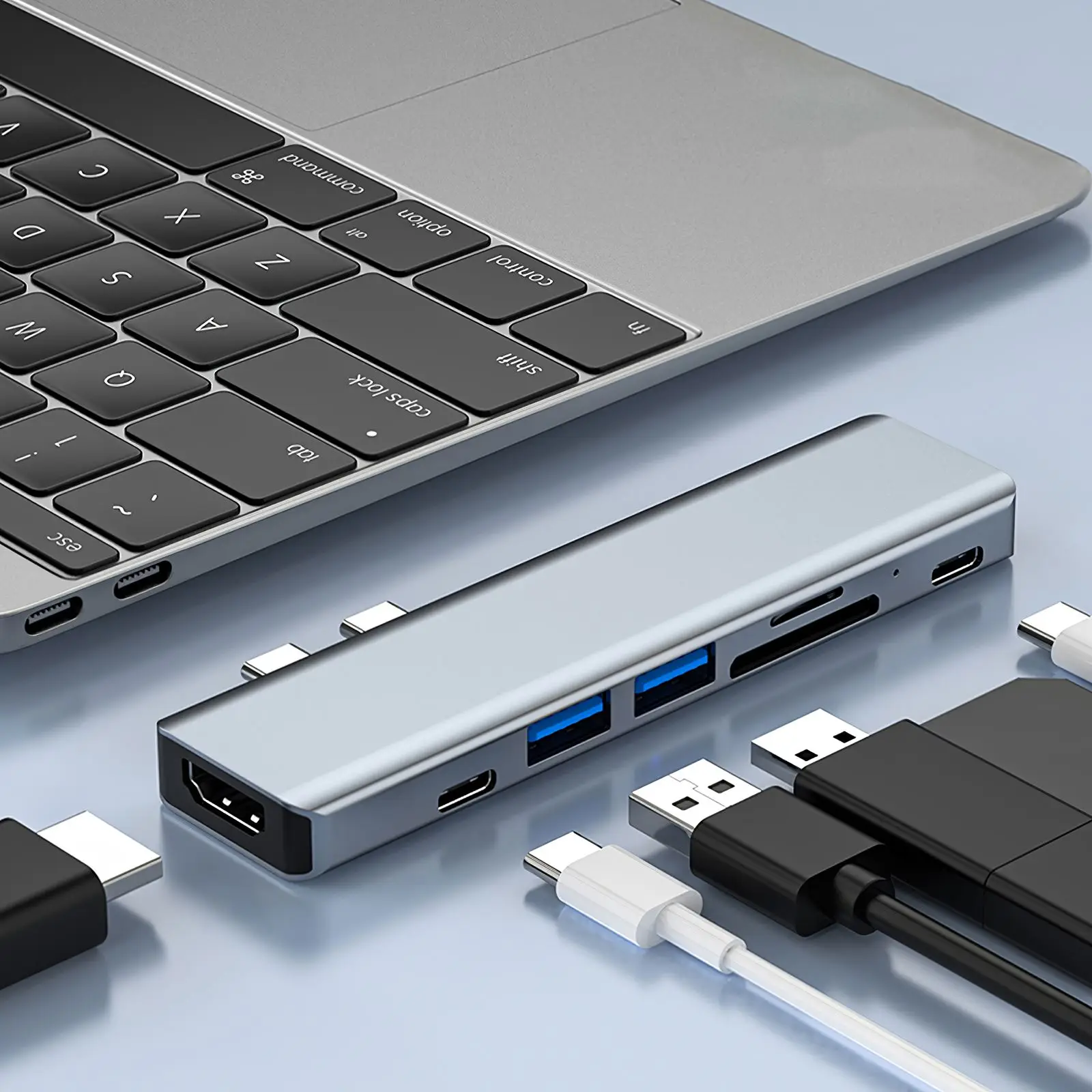 

Док-станция USB Type-C 7 в 1 для быстрой зарядки Macbook