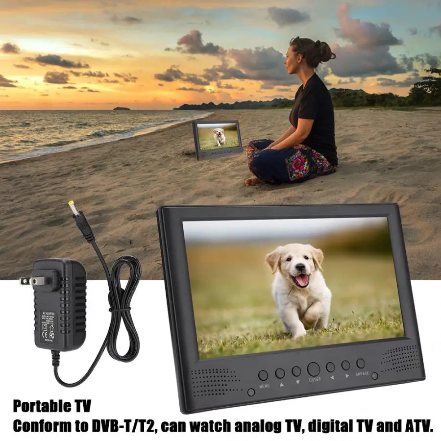 9 дюймовый фронтальный динамик LEADSTAR DVB T/T2 цифровой Телевизор с разъемом для