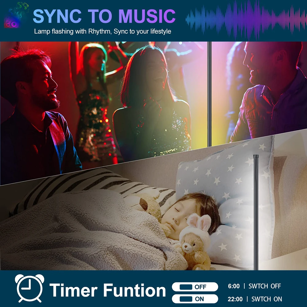 RGB светодиодный напольный светильник в современном стиле для гостиной