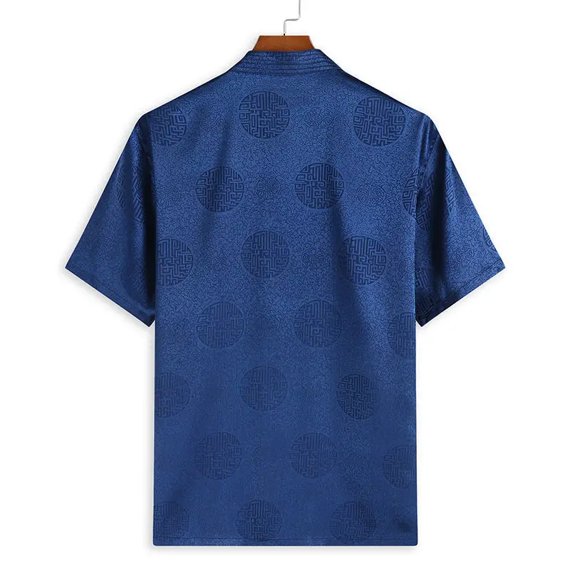 

Traditional Chinese Clothing Set Man Oriental 2 Pieces Tai Chi Kung Fu Uniforms Short Sleeve Tang costume Linen Casual Costumes