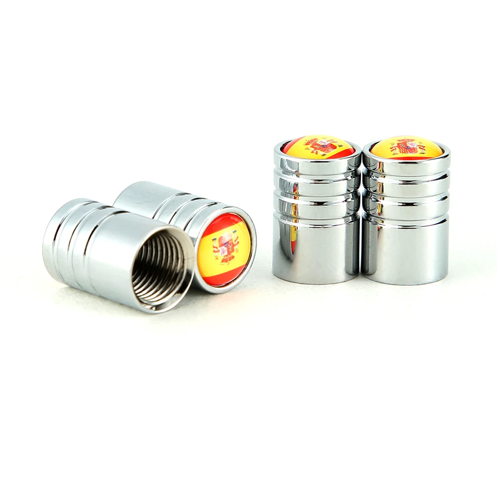 DSYCAR 4 шт./лот Испанский флаг автомобильные шины для велосипеда колпачки на клапан