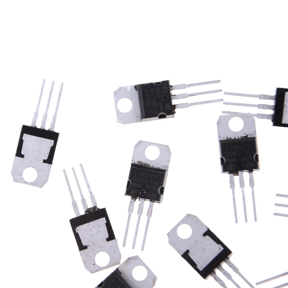 10 шт./лот L7805CV L7805 7805 LM7805 регулятор напряжения 5 В электронная цепь три клеммы схема