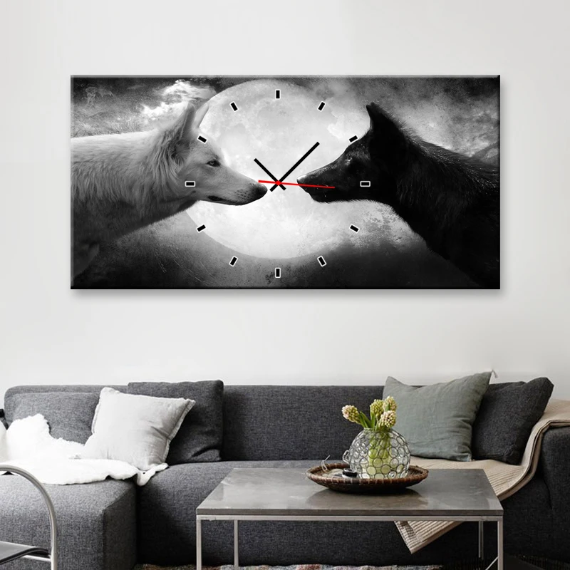 

E-HOME волк часы в холст 1 шт. настенные часы 21032505