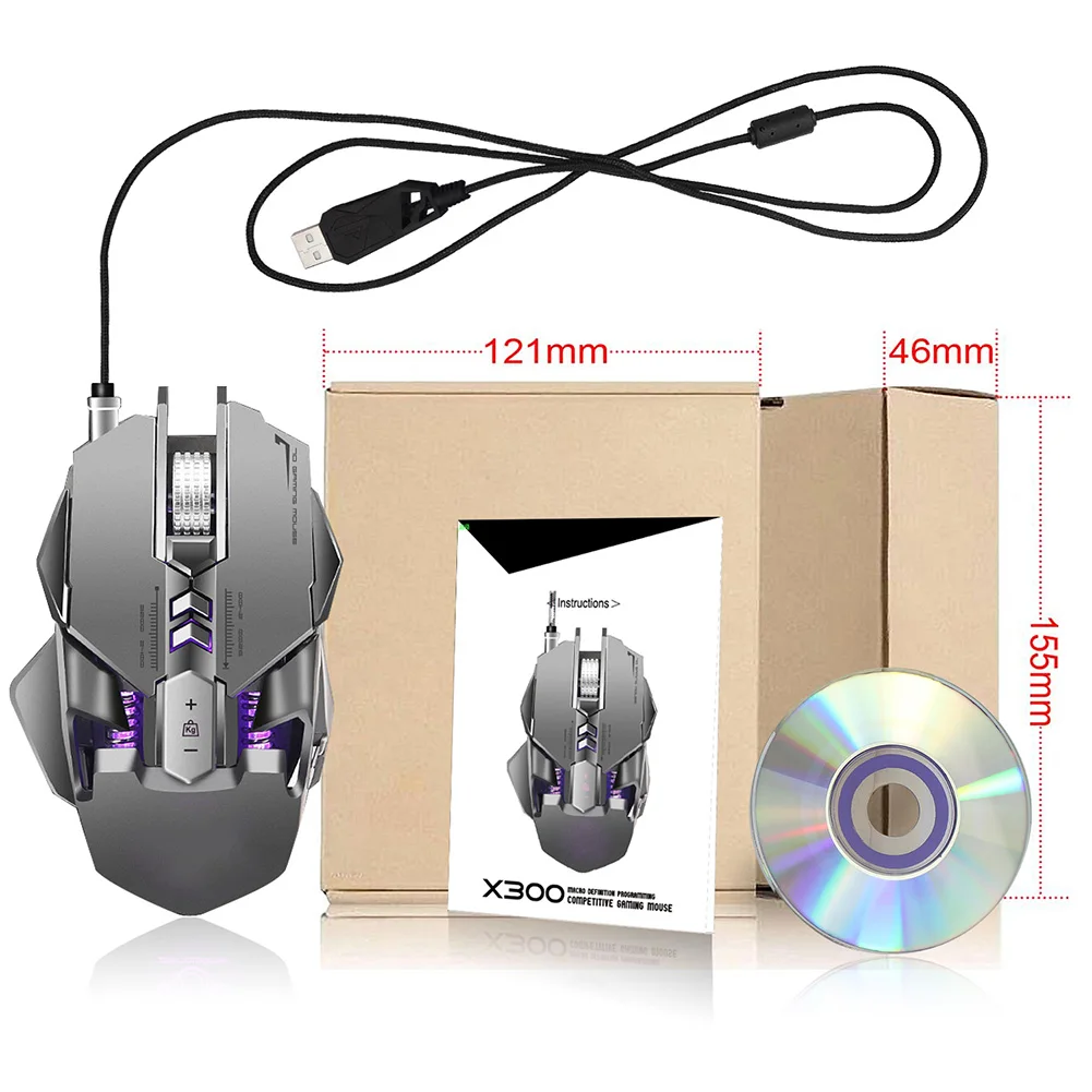 

Wired RGB Gaming Mouse 11 Programmable Buttons 3200 DPI Adjustable Gaming Mouse With Fire Button for Laptop Computer Pro Gamer