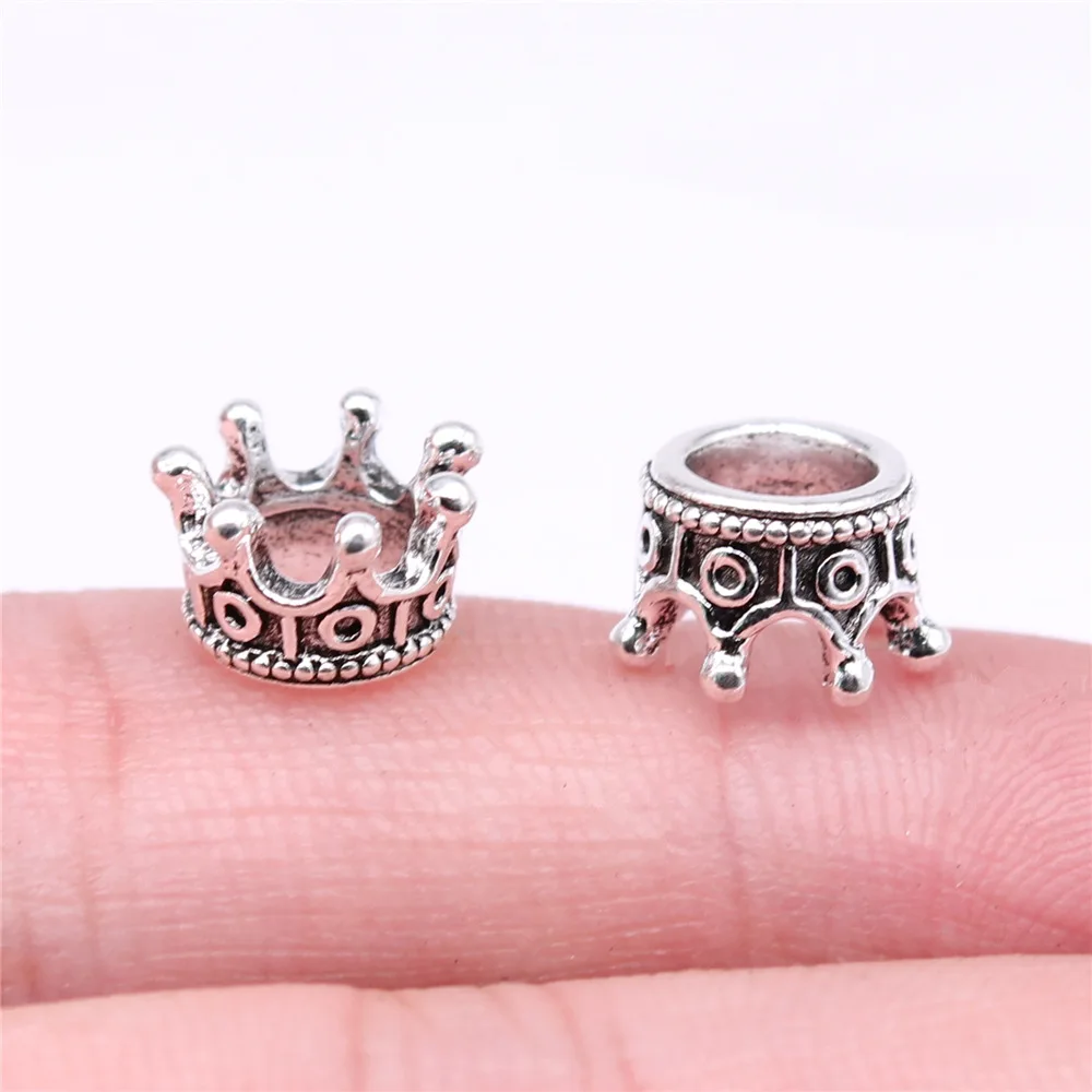 

20pcs 10x7x6mm Antique Silver Color Crown Charms For Jewelry Making B16430