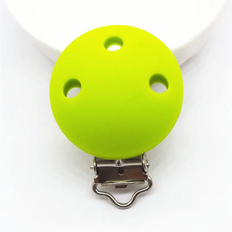 Chartreuse Chenkai 10 шт. силиконовые круглые скрепки DIY Детские пустышки пустышка Прорезыватель пустышка уход ювелирные изделия игрушки аксессуары держатель прорезыватели - Цвет: Chartreuse