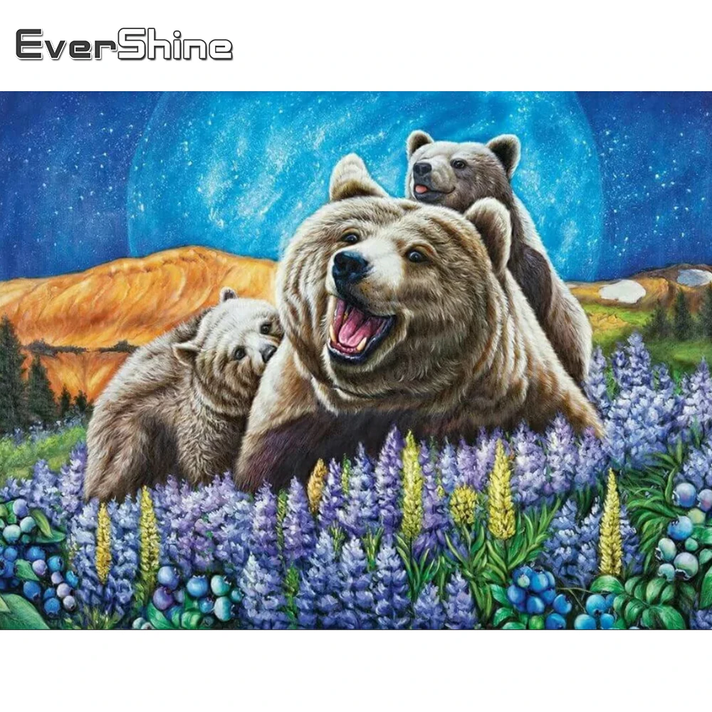 

Evershine Алмазная вышивка медведь картина стразы полная площадь Алмазный мозаика животное вышивка крестом зима подарок ручной работы