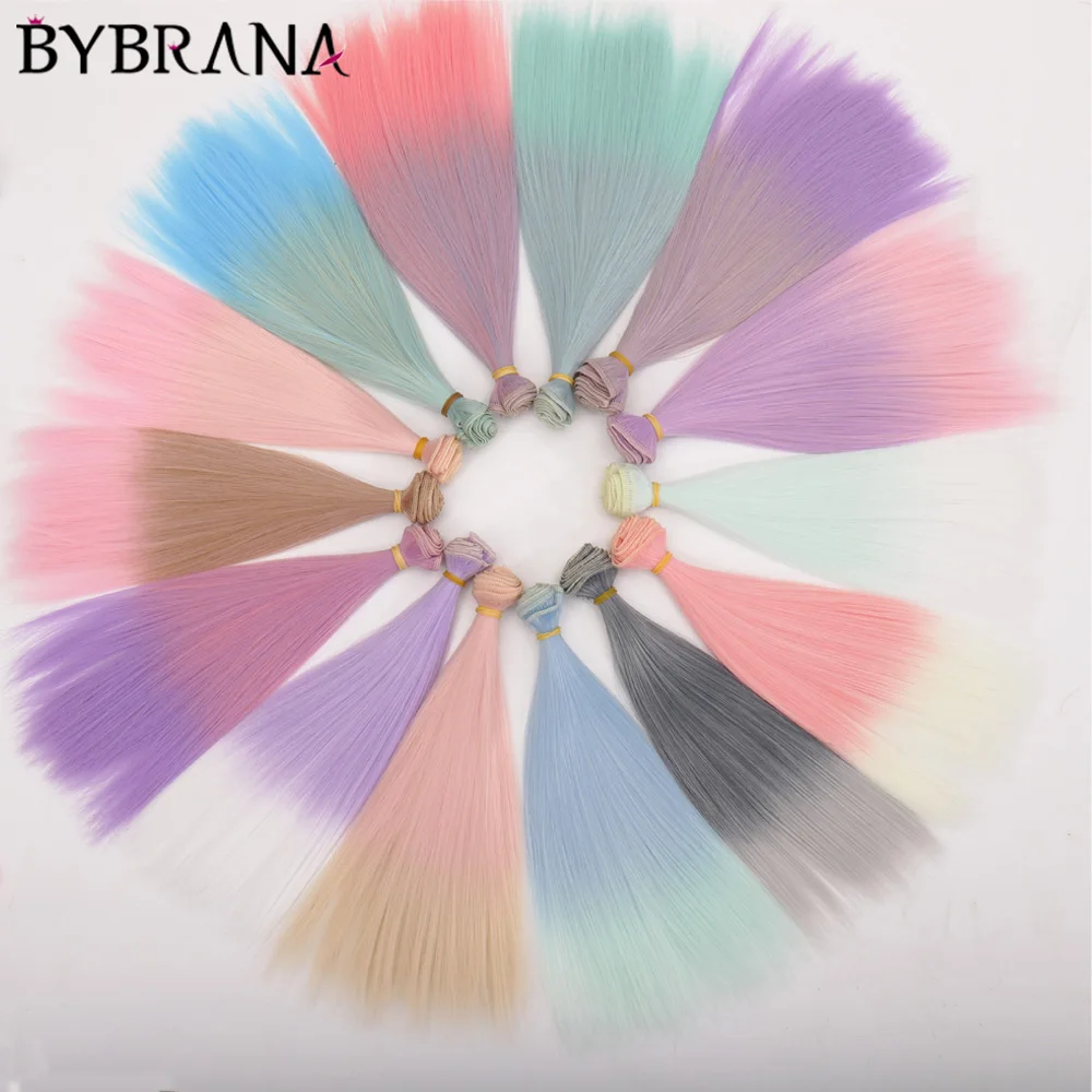 Волосы Bybrana для BJD сделай сам Длинные прямые парик кукол 25*100 см и 15*100 черные