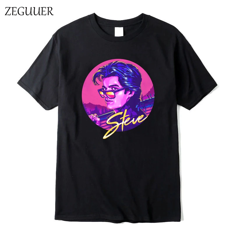 ZEGUUER странные вещи Steve Harrington Футболка Harajuku уличная мода принт хлопок Круглый