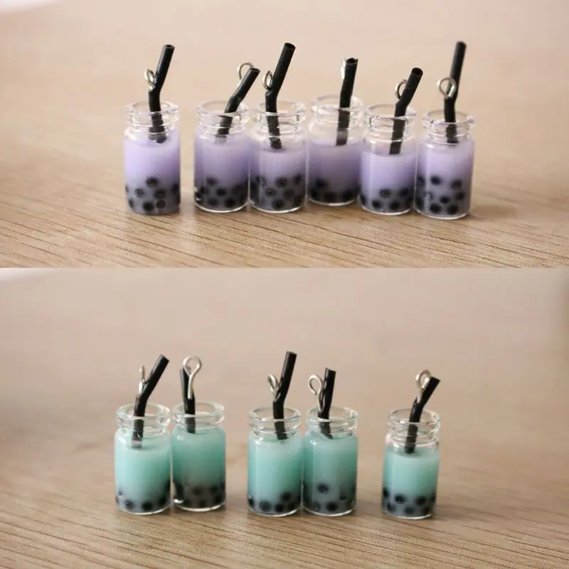 5 шт. миниатюрные 3D Подвески в форме чашки из молочного чая и жемчуга каваи