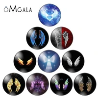 beauty glowings angel wings mixed 10pcs 12mm18mm20mm25mm round photo glass cabochon demo flat back making findings