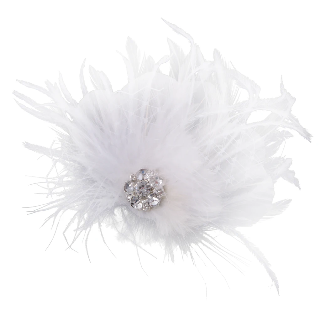 Белый головной убор с перьями заколки для волос свадебный аксессуар волос| |