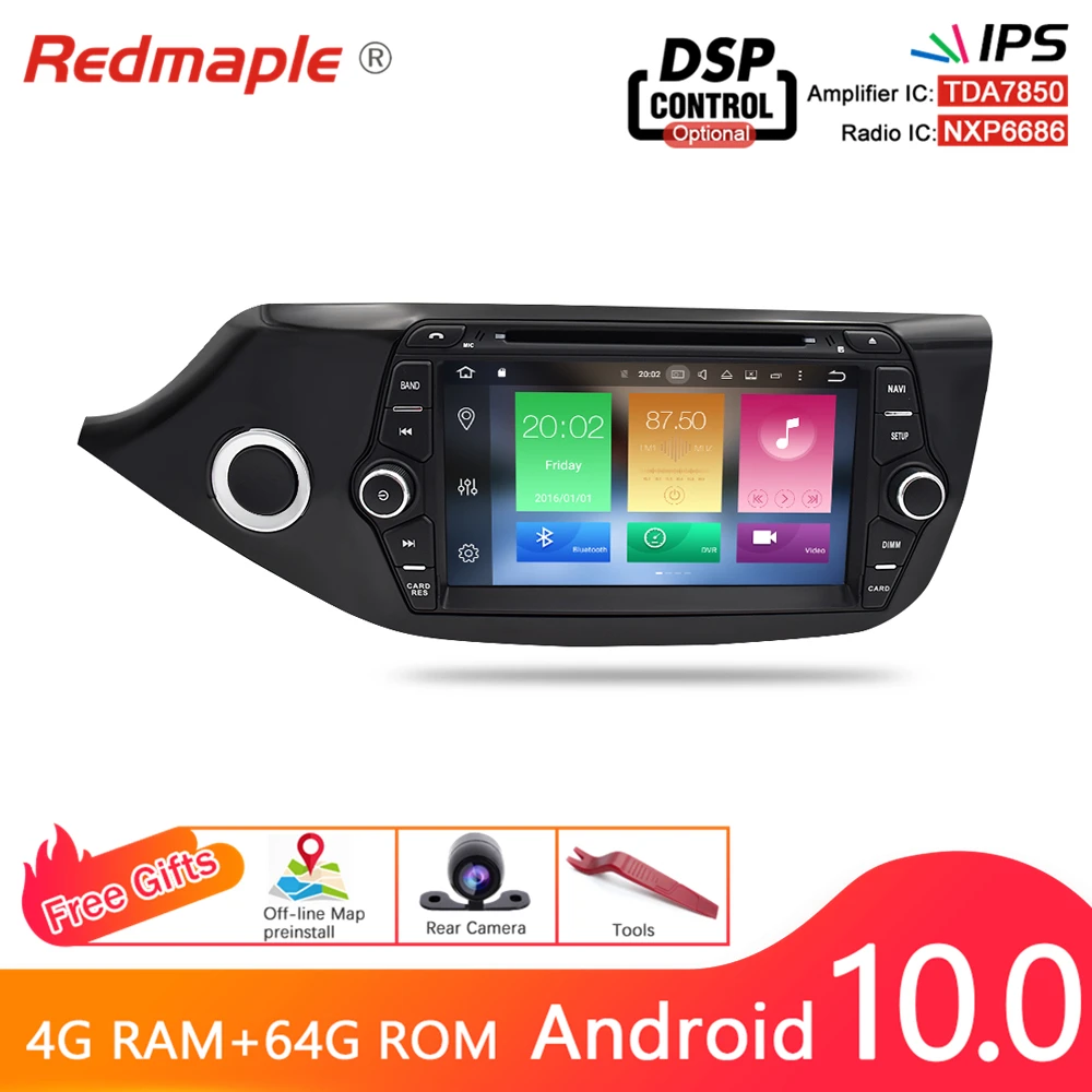 Android 10 0 автомобильный Радио GPS навигация Мультимедиа DVD плеер для Kia Ceed 2012 2013 2014 2015