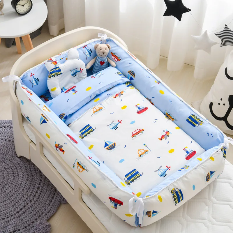 Переносное детское спальное гнездо с пододеяльником колыбель для новорожденных