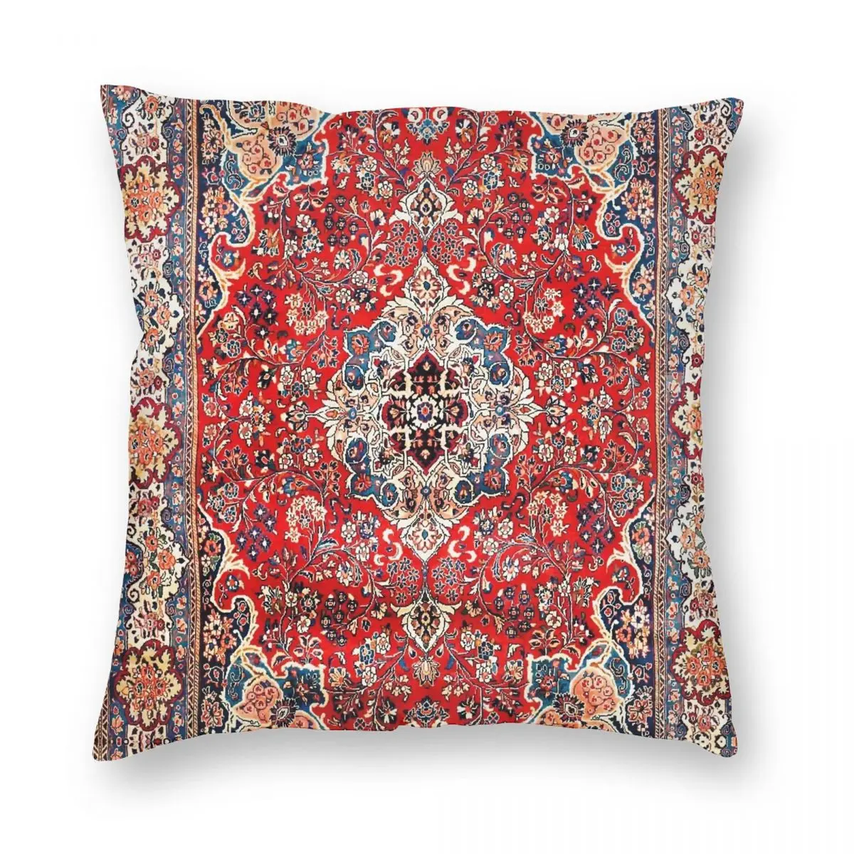 Красный синий персидский ковер Sarouk квадратный чехол для подушки из полиэстера и