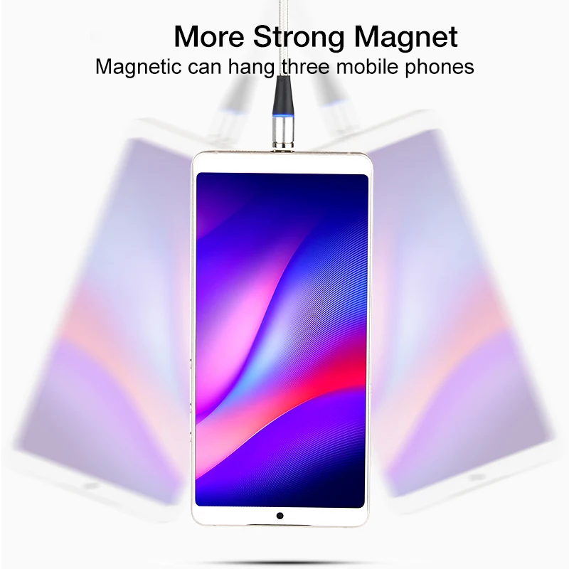 Магнитный кабель 3A Micro USB зарядное устройство type C iOS шнур для зарядки телефона iPhone