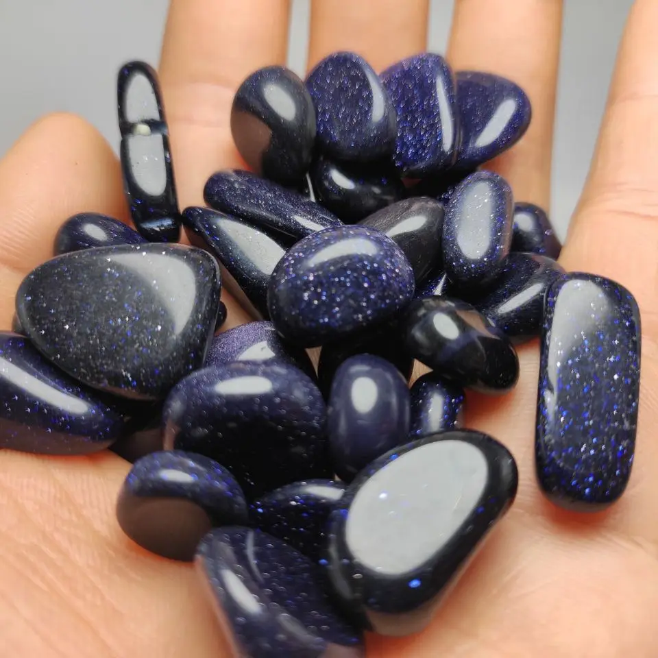 Натуральный Синий сандстоун кварцевый кристалл кристаллические чипы минералы