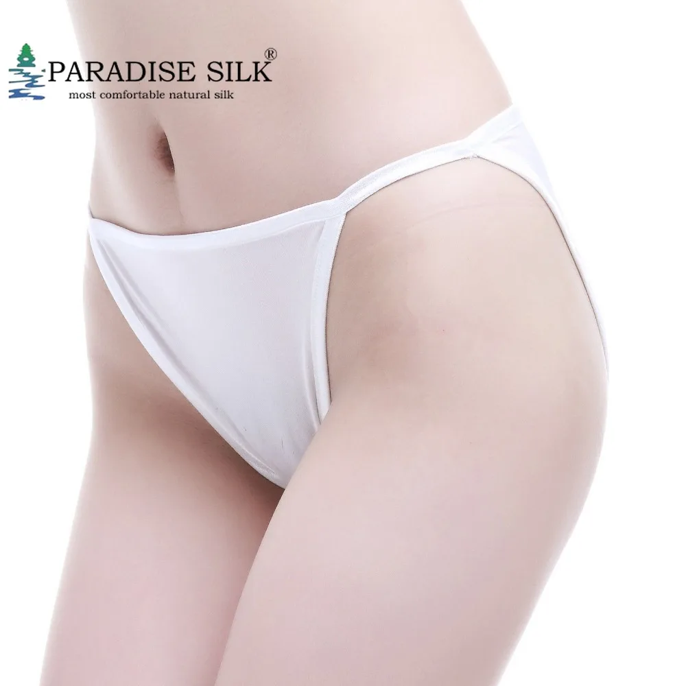 4 Pair Womens Underwear 100% Pure Silk Knit Women's String Bikini Panties Size S M L XL XXL (W25