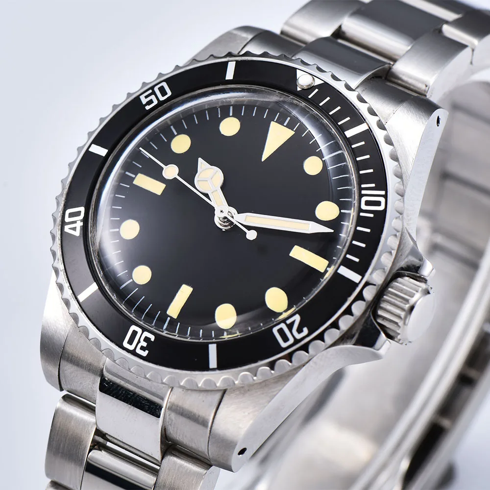 Автоматические механические часы мужские 40 мм стальной корпус алюминиевый