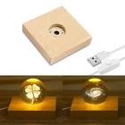 Квадратный деревянный светодиодный ночсветильник с регулируемой яркостью, осветсветильник ный прибор из дерева с подставкой и дистанционным управлением, домашнее искусство из смолы